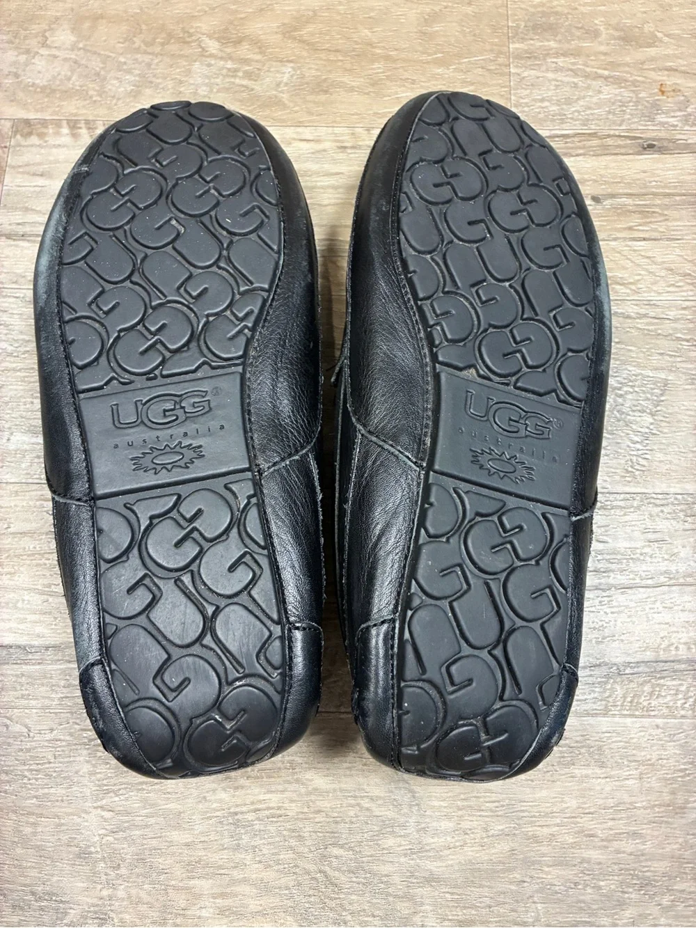 UGG Mens Ascot Full Grain Leather Sheepskin Slippers Loafers Shoes